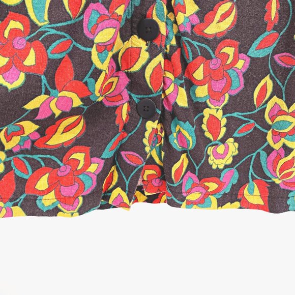 Modcloth Button Front Floral Full Skirt - Picture 3 of 10